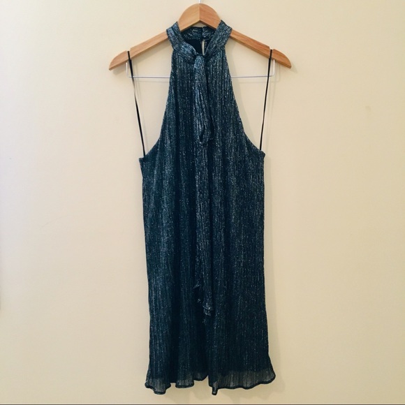 Zara | Metallic Thread Halter Dress - Picture 3 of 6